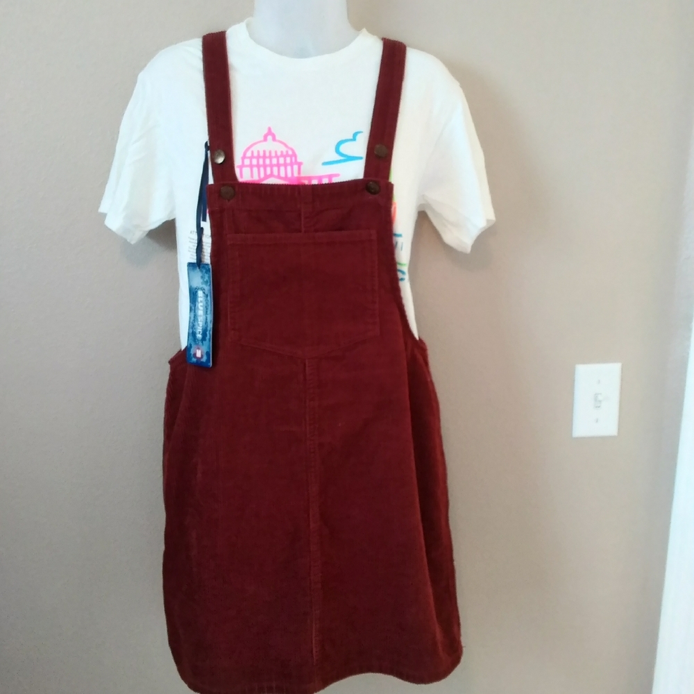 Blue Spice /Burgundy Corduroy Jumper Dress